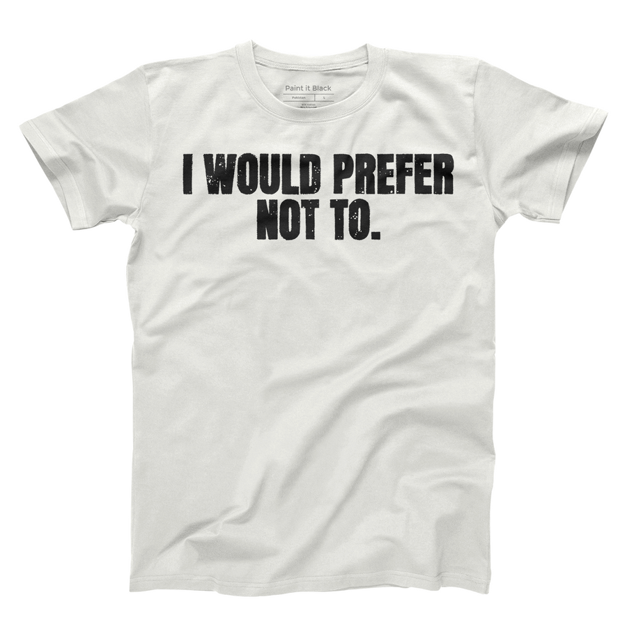 Maglietta uomo, Men's Tshirt - I would prefer not to - Paint It Black Online Shop