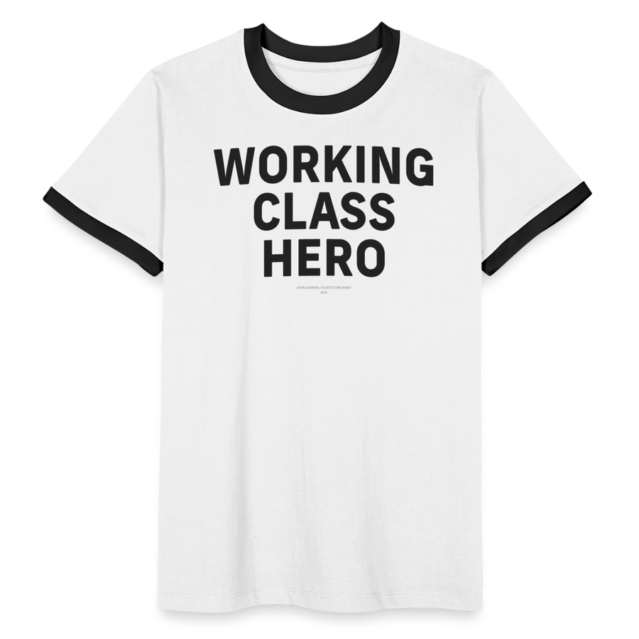 Working Class Hero - Unisex Contrast T-shirt - bianco/nero