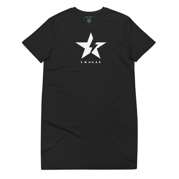 Black Star womens organic cotton  t-shirt dress | Paint it Black