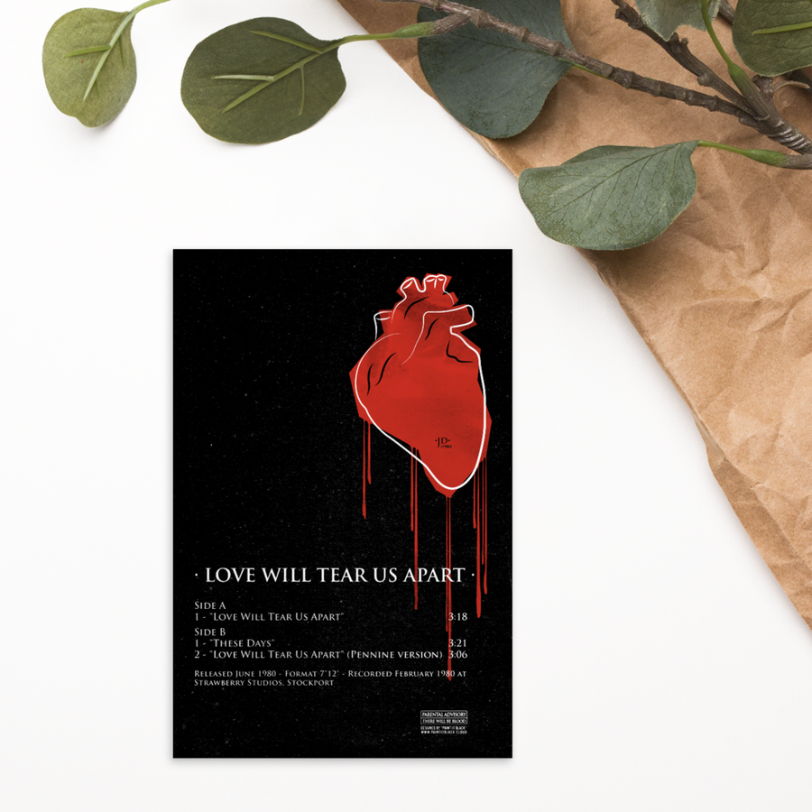 Love will tear us apart Postcard | Paint It Black Postcards Shop