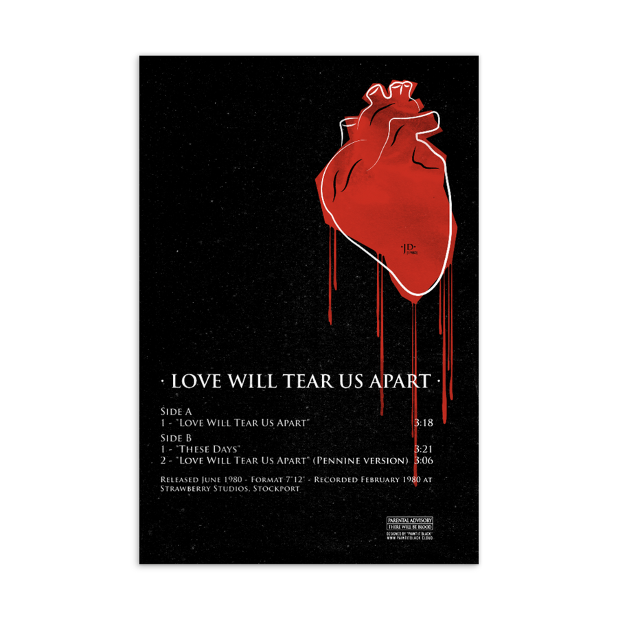 Love will tear us apart Postcard | Paint It Black Postcards Shop