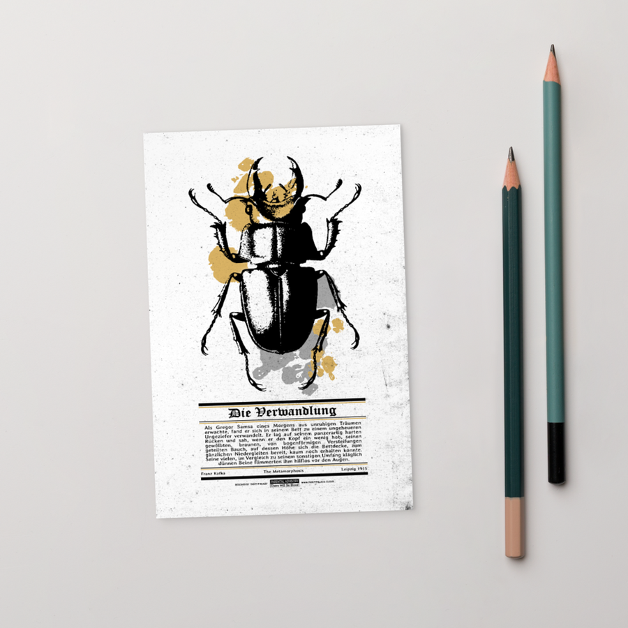 Metamorphosis Postcard - Paint It Black postcard shop online