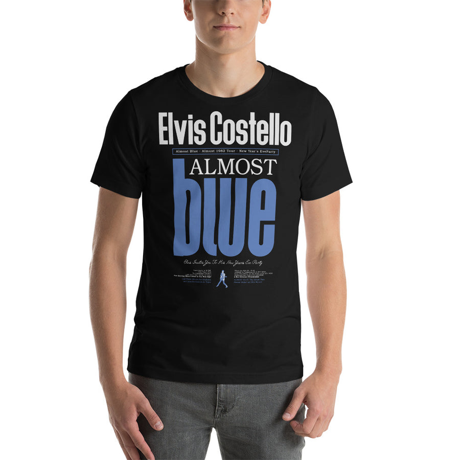 Mens T-Shirt, Unisex tee, Elvis Costello, Almost Blue Tour almost 1982 | Paint It Black Shop Online