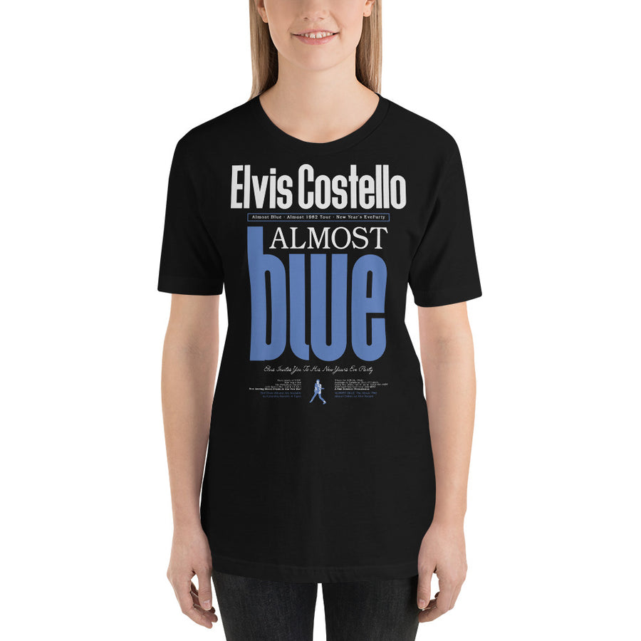 Mens T-Shirt, Unisex tee, Elvis Costello, Almost Blue Tour almost 1982 | Paint It Black Shop Online