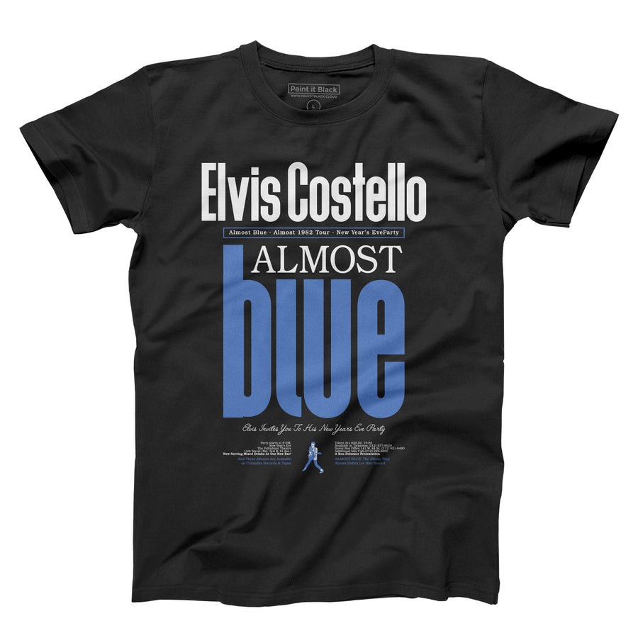 Mens T-Shirt, Unisex tee, Elvis Costello, Almost Blue Tour almost 1982 | Paint It Black Shop Online