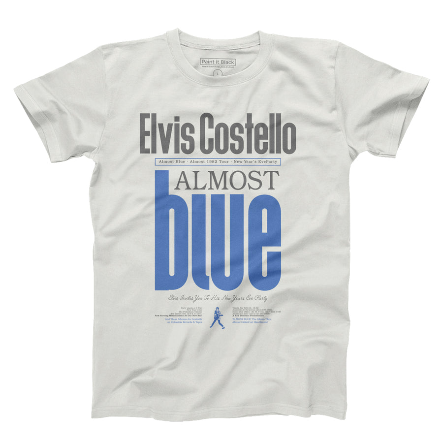 Mens T-Shirt, Unisex tee, Elvis Costello, Almost Blue Tour almost 1982 | Paint It Black Shop Online