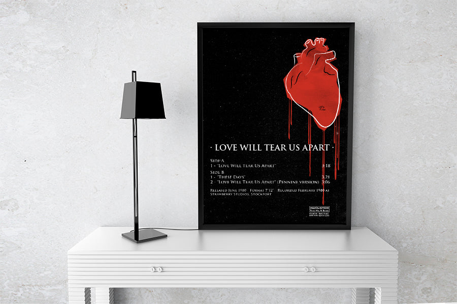 Love will tear us apart Joy Division Ian Curtis inspired poster Paint It Black