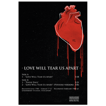 Love will tear us apart Joy Division Ian Curtis inspired poster Paint It Black