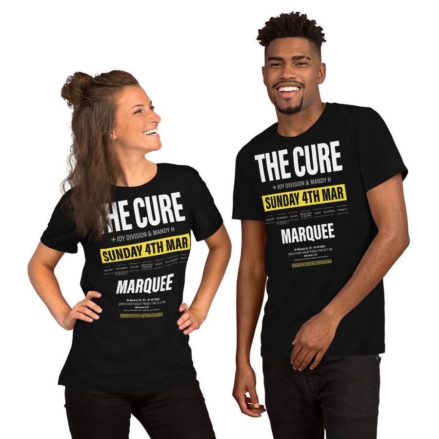 The Cure at Marquee unisex t-shirt | Paint It Black shop online