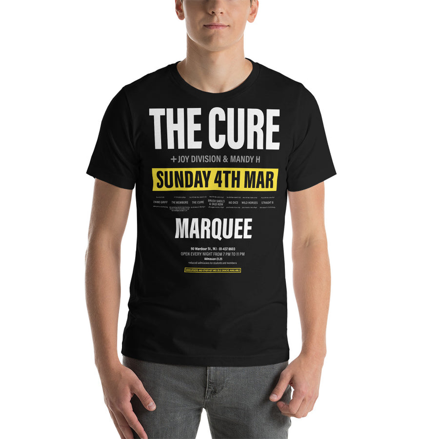 The Cure at Marquee unisex t-shirt | Paint It Black shop online