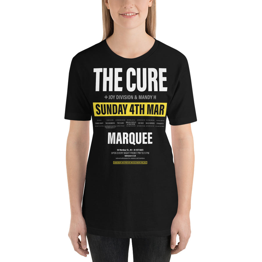 The Cure at Marquee unisex t-shirt | Paint It Black shop online