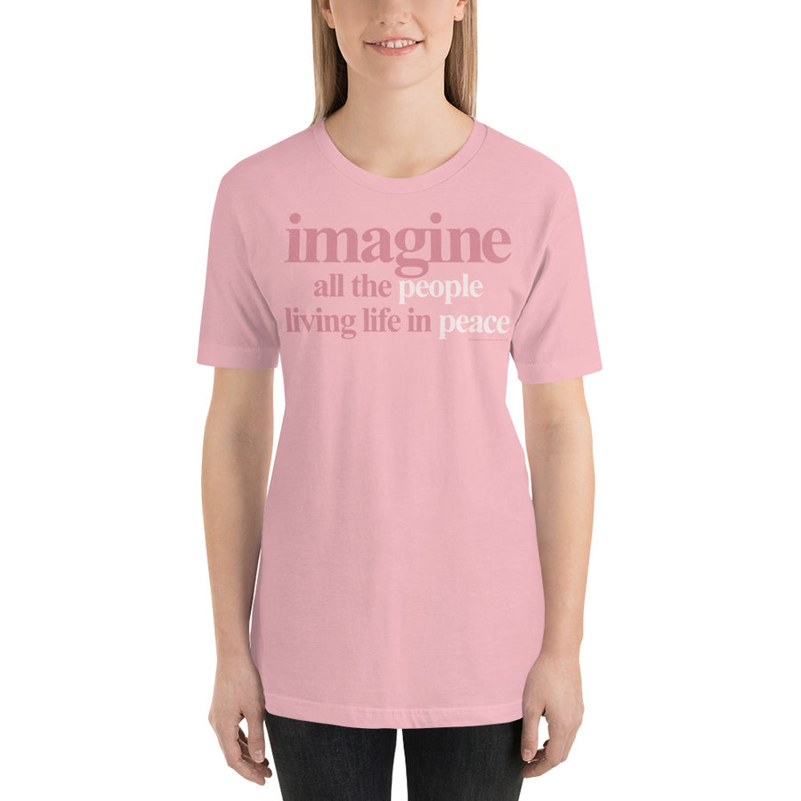 Imagine all the people living life in peace - Unisex T-Shirt - Maglietta Unisex - Paint It Black online shop